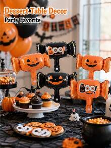 Halloween Mini Balloons With Sticks, Pumpkin Skull Ghost Fun Shaped Balloons, Kindergarten Activity Decoration - View 6