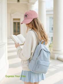 1pc Cartoon Design Embroidered Name Baseball Cap, Customizable With Your And Your Partner's Name, Fashionable Suitable As His/Her Birthday Gift, Graduation Gift, Back To School Gift - Multicolor - View 3