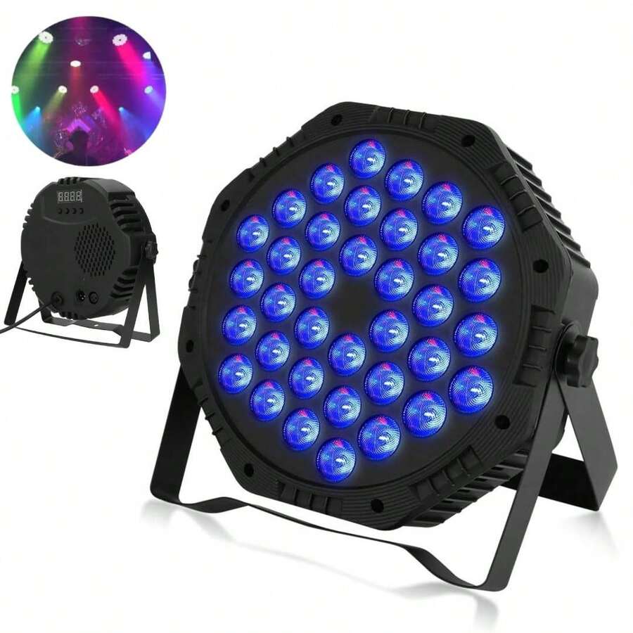 60x3W RGB Full Color LED Stage Light, DMX512 Compatible DJ Light With Voice Control, Lighting For Presentations, Concerts, Parties, Weddings, And Clubs - US A Type Plug(110-127V) - View 1
