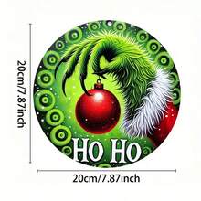 The Grinch لافتة دائرية إبداعية بتصميم هوهوهو لعيد الميلاد، زينة شجرة عيد الميلاد، مناسبة لديكور عيد الميلاد والهالوين وحفلات أعياد الميلاد، مناسبة للمنزل وللكبار كهدية - متعدد الألوان - مشاهدة 5