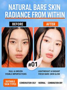 Maybelline 美寶林 Bare Glow 賦活乳液 #01 5ml 試用裝，1/3件可選，改善肌膚紋理，三重精華保濕，維生素C亮白，提亮膚色，適合中性至油性肌膚 - 美寶蓮早C管素顏霜 01 - 查看 9