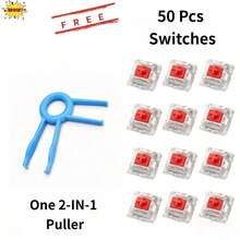 Saklar Keyboard Mekanik 50/104 Buah Biru/Coklat/Merah/Hitam, Satu Pencabut, Hot-Swap, Linear, Taktil, Saklar Klik, Aksesori Keyboard Mekanik Kustom DIY untuk Bermain Game dan Mengetik - View 17