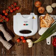 Adler Sandwich Maker, Sandwich Toaster, Panini Press - 750W, Non-Stick Plates, Makes 2 Sandwiches (4 Triangles), Thermostat Control, Vertical Storage - EU E Type Plug(220-240V) - View 2