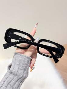 1 Pair Women's Square Frame Fashionable Decorative Non-Prescription Glasses - Multicolor - View 5