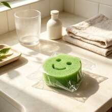 8/4/3/1pc Multi-Color Smiling Face/Flower Sponge, Surface Color Coded (Pink, Yellow, Green, Blue), With Hanging Hole. This Multi-Functional Household Cleaning Cloth Can Easily Meet Various Daily Cleaning Needs. - A - View 9