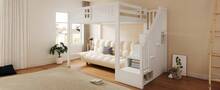 Bed Frame White With Storage Multifunctional Solid Wood 252.5 X 145 X For Bedroom And Kids Room - 白色 - 查看 8