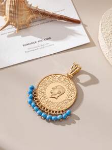 Herseygold 1 pieza colgante de moneda otomana para bufanda, hebilla de bufanda para mujer con moneda árabe chapada en oro, accesorio de moda para mujer para boda y festival de Oriente Medio - Dorado - Ver 4