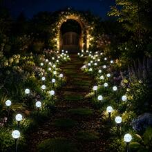 Fantasy Solar Crystal Ball String Lights, Bubble Ball LED Ground Lights, Waterproof Outdoor Lighting, Suitable For Yard, Pathway, Holiday Garden Scene Decoration - Black - View 5
