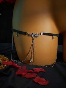Rhinestone Pearl Waist Chain Belt Layered Body Chain Sexy Belly Chain Pendant Crystal Bikini Beach Jewelry Festival Party Women Accessories - Multicolor - View 5