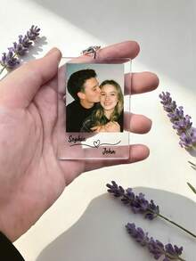 Custom Photo Acrylic Keychain, Personalized Couple Name Bag Charm, DIY Photo Key Chain, Cute Bag Pendant Accessory, Valentine's Day Gift - Multicolor - View 7