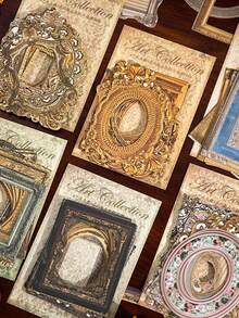 Frame Sticker Pack 2D Flat Vintage Sticker Cutout Frame Decor Sticker Junk Journal Supplies Scrapbooking Collage Materials Planner Creative Stationery(Random Style) - A - View 3