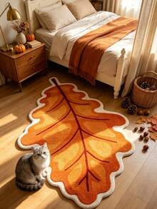 1pc Yellow Autumn Leaf Decor Rug, Bedroom Decor, Small Rug, Carpet, Home Decor, Living Room Rug, Living Room Small Rug, Bedroom Rug, Living Room Home Decor, Outdoor Rug, Washable Rug, Graduation Gift - Autumn Leaves - View 1