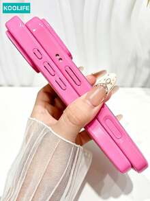 KOOLIFE Luxury Ins Style Summer Dopamine Color Block Phone Case, Compatible With IPhone 17 Pro Max, New 16 Pro Max, 15 Pro Max, 13 Pro, 13, 14 Pro Max - Magenta Edge + Blue Backplate - View 6