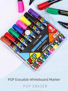 Back To School Season Colorful Whiteboard Marker Set 12 Colors, Erasable Markers, Smooth Writing, Easy To Erase, Multi-Color Ink For Teachers And Students, Perfect For Classroom Use - Multicolor - View 5