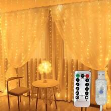 [Classic LED Curtain Lights] USB Operated LED Curtain Lights, Classic Style With Remote, Suitable For Christmas, Weddings, Birthdays, New Year And Atmosphere Lighting - USB Curtain Lights - View 2