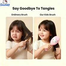 Hello Kitty Detangling Hairbrush By Sanrio - 1pc Portable Air Cushion Comb With An Adorable Cartoon Design And A Massage Feature For Effortless Styling - Multi-color - View 3