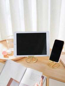 1pc Gold/Rose Gold Phone Stand, Universal Desktop Stand Compatible With IPad, Vertical Stand, Portable Minimalist Design, Stable Desktop Stand, Minimalist Iron Desktop Phone/Tablet Stand, Creative Metal Phone/Tablet Stand, Room Decor, Home Decor Ornament, Home Accessory, Personalized Gift, Room Decor, Bedroom, Bathroom, Guest Room, Wedding Decor - A - View 9
