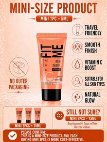 Maybelline 美寶林 Nude Glow Radiance 乳液 #03 試用裝 5ml，1/3件可選，改善肌膚紋理，三重精華保濕，維生素C亮白，提亮膚色，適合中性至油性肌膚 - 美寶蓮早C管素顏霜 03 - 查看 6