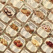 20 Vintage Christmas Dessert Recipe Cards, Holiday Baking Theme Recipe Guide Cards With Ingredients And Instructions, Kitchen Baking Reference Cards, Gift For Bakers And Baking Enthusiasts - A - View 5