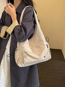 New Solid Color Casual Minimalist Multi-Pocket Women's Shoulder Bag, Suitable For Commuting And Shopping - A - View 5