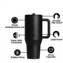 32oz Stainless Steel Vacuum Insulated Sports Water Bottle With Portable Handle And Straw, Suitable For Outdoor Activities - Multicolor - View 2