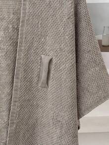 Women's Comfortable Knit Cardigan, Loose Fit, V-Neck, Asymmetrical Hem With Fashionable Knot Detail, Suitable For Autumn - Khaki - View 4