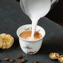 Cangkir Qahwa Keramik Mini Motif Unta dan Kurma, Cangkir Kopi Qahwa Arab, Set Teh Tradisional Timur Tengah, Dekorasi Meja Rumah untuk Ramadan, Cangkir Sajian untuk Tamu - MultiWarna - View 4
