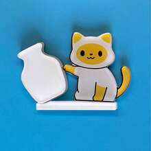 1/2/4个可爱猫咪推瓶子冰箱贴，卡通动物磁性贴纸，猫须收集瓶，猫须冰箱贴，磁性猫须装饰，可插花 - 貓咪推瓶子 - 查看 13