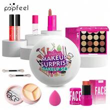 Popfeel Makeup Set Full Multi‑Piece Cosmetic Kit Contains Eyeshadow Lip Products Concealer Blush Beauty Sponge And Brushes For Daily Party Makeup Choice Official Affordable Makeup - Brown - View 5