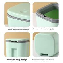 Mini Desktop Trash Can With Rotating Lid, Small Plastic Waste Basket, Odor-Proof Desktop Trash Can, Suitable For Paper Scraps, Fruit Peels, Keeps Desktop Tidy, Suitable For Home, Office, Bedroom, Coffee Table, Living Room, Study, Bathroom - A - View 5
