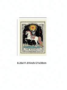 1pc Frameless Tarot Skeleton Gothic Wall Art Poster, Perfect For Dorms, Bedrooms, Parties, With A Minimalist Witchy Vibe, Back-To-School Gift - Frameless - View 12