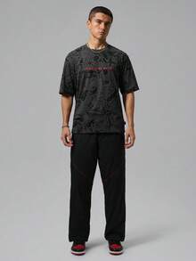 Jordan Kaos Rajut Lengan Pendek Tanpa Kerah Pria AS BRK LSR GFX SS Crew TIM9995-010 - Hitam - View 7