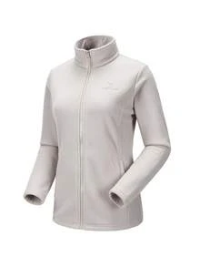 CAMEL CROWN Women's Fleece Jacket, Stand Collar Full Zip Soft Cozy Outdoor Jacket For Casual Hiking Sports - Gray Card - View 1