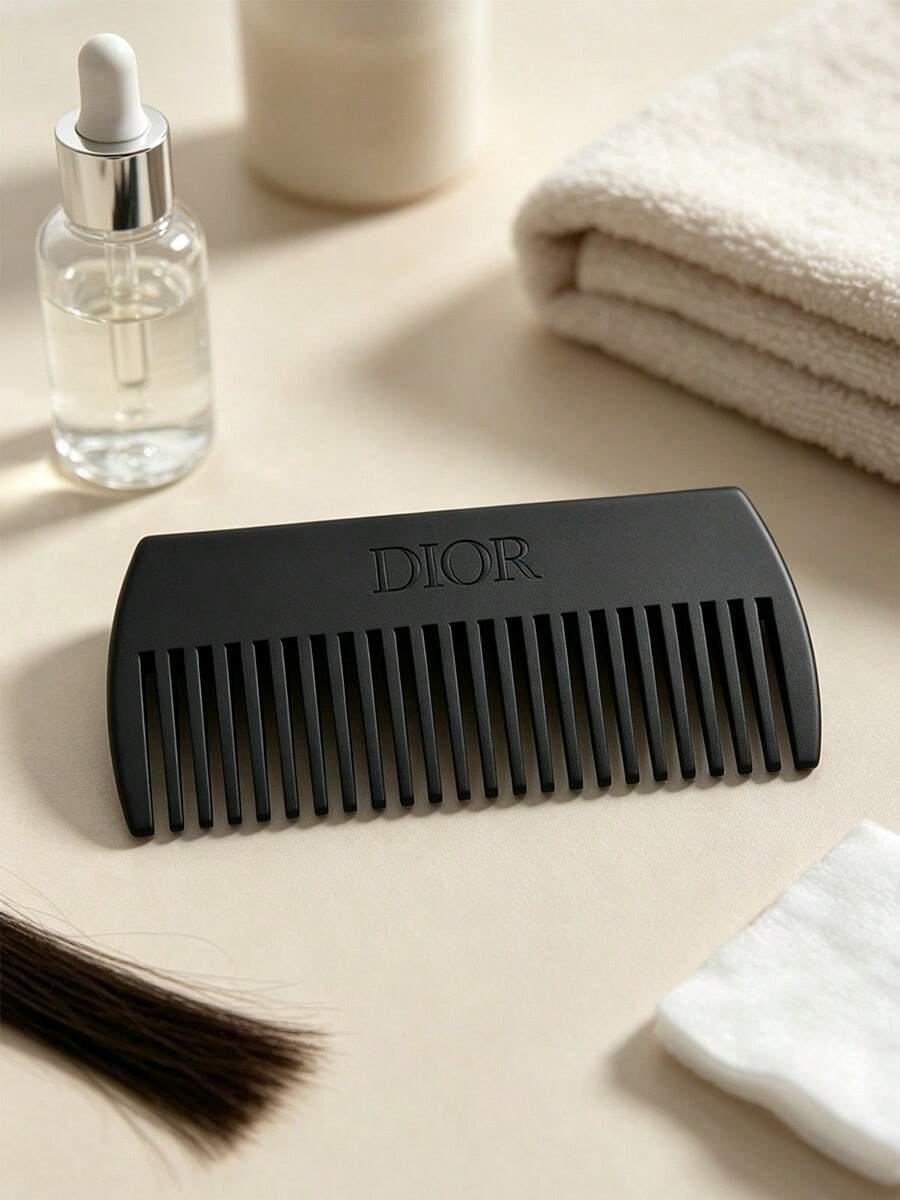 DIOR 啞光黑寬齒髮梳,壓紋 Logo 梳髮理髮梳,便攜防靜電造型梳,女性奢華美容禮品 DIOR‑GIFT‑168 - 黑色 - 查看 1