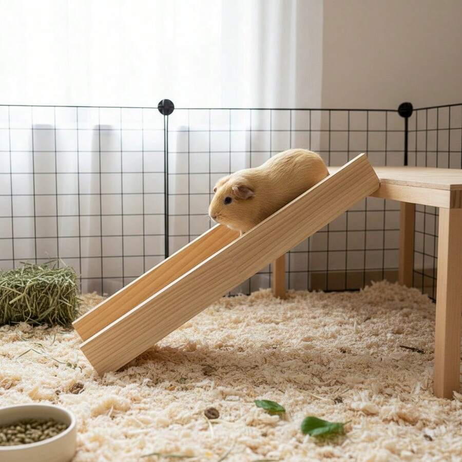 1 Piece Accessories Color And Style Shipped Randomly Hamster Platform Wooden Hamster Stairs Golden Bear Slide Hamster Pet Toy Small Pet Toy - one-size - View 1