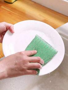 16pcs Cleaning Sponges, Dishwashing Sponges, Striped Steel Wool Scrubbers, Suitable For Kitchen Utensils, Frying Pans, Pots, Stovetops, Microwave Cleaning - Multicolor - View 8