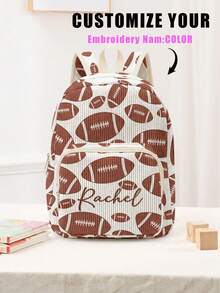 1pc Customized Embroidered Name Cartoon Star & Football Pattern Backpack, Can Be Customized According To Your Unique Design, Perfect For Children, Print Your Own Name Or Your Sister's And Classmates' Names As A Gift To Give To Others - Multicolor - View 11