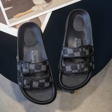 Men's Casual Slides, Comfortable One-Strap Round Toe Slippers, Fashionable Outdoor Beach Sandals For Summer - Black - View 4