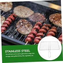 Yardwe Grilled Fish Clip Barbecue Net De Acero Inoxidable Cesta Para Asar Pescado Mariscos Y Verduras DiseñO De Malla Para CoccióN Uniforme FáCil De Limpiar Accesorios Para Parrilla - Multicolor - Ver 7