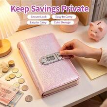 Lockable PU Leather Ledger Binder With Lockable Cash Envelope Organizer - 120 Page Portable Notebook, Suitable For Home Office, Planning, Storage, Financial Record Keeping, With Cash And Document Locking System - A - View 7