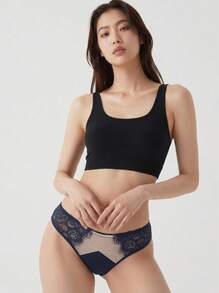 Mystèrelle 3pcs/Pack Women's Lace Patchwork Comfortable Triangle Panties - Multicolor - View 2