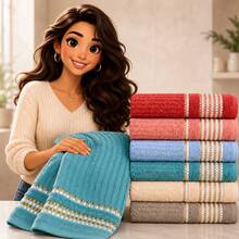 Kit Of 5 Bath Towels Gold 100% Cotton Giant 1.40 X 0.70cm - View 2