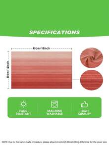1pc/4pcs/6pcs, Gradient Color Modern Living Room Dining Table Placemats, Non-Slip Square Style Table Mats, Washable, Kitchen Mats, Coffee Table Mats, Heat-Resistant Mats, Suitable For Weddings, Parties, Dining And Home Decor - Hot Pink - View 4