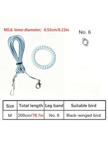 Budgerigar Bird Flight Leash, Elastic Anti-Tangle Design, Outdoor Bird Walking Flight Rope, Suitable For Cockatiel, Budgie And Other Small Birds, Pet Bird Leg Chain Leash For Outdoor Flight - A+B - View 14