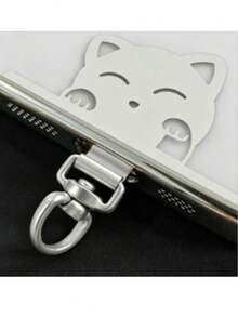 360° Rotatable Cartoon Cat Stainless Steel Connector, With Metal Cat Head Spring Clip, Metal Phone Lanyard Clip, Hanging Ring Buckle, For Connecting Phone And Lanyard - Multicolor - View 15