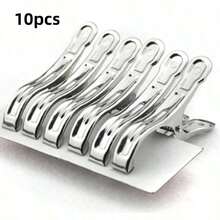1/6/10pcs Stainless Steel Windproof Clothes Clips, Stainless Steel Open Clips, Multi-Functional Spring Clips For Home Bedding Drying, Outdoor Windproof Drying Clips - Windproof - View 15