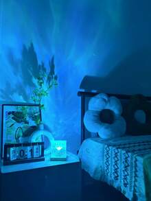 1pc 16-Color Water Ripple Projection Night Light, Glowing Cube Crystal Lamp With Touch/Remote Control, Suitable For Bedroom, Living Room And Party Occasions. Perfect Birthday Surprise Gift, Holiday Gift, Mother's Day Gift - Multicolor - View 1