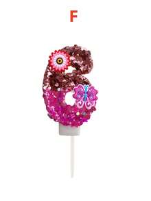 1 Stück farbige Glitzerkerze für Geburtstag, mit roségoldenem Glitzer im oberen Teil und magentafarbenem irisierendem Glitzer im unteren Teil, kombiniert mit kleinen Blumen und lila-rosa Schmetterling aus weichem Gummi. Geeignet für Halloween-Dekoration, Weihnachten - Verschiedenfarbig - Übersicht 17