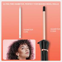 Hatteker 1pc 9mm Mini Air Bangs Ceramic Curling Iron, Small Ramen Curl Electric Curling Wand For Woolly Curls - EU C Type Plug(220-240V) - View 12