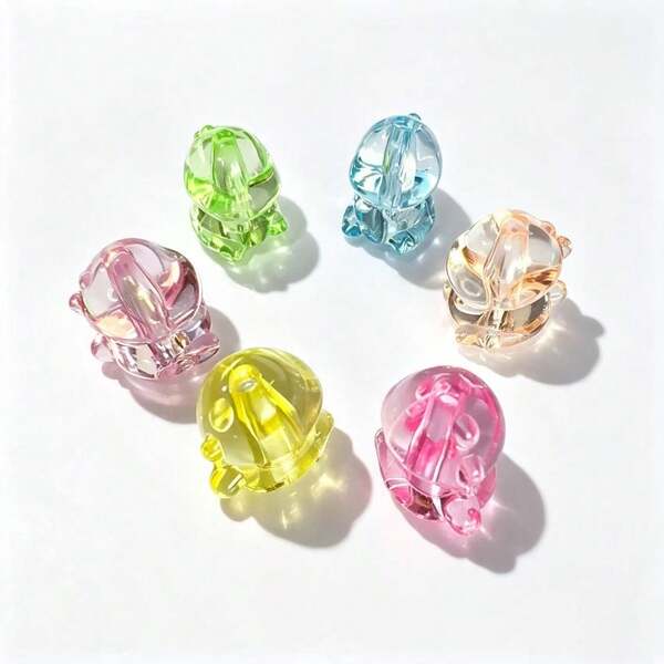30pcs Transparent Colorful Dinosaur Shaped Beads DIY Handmade Bracelet Necklace Jewelry Accessories